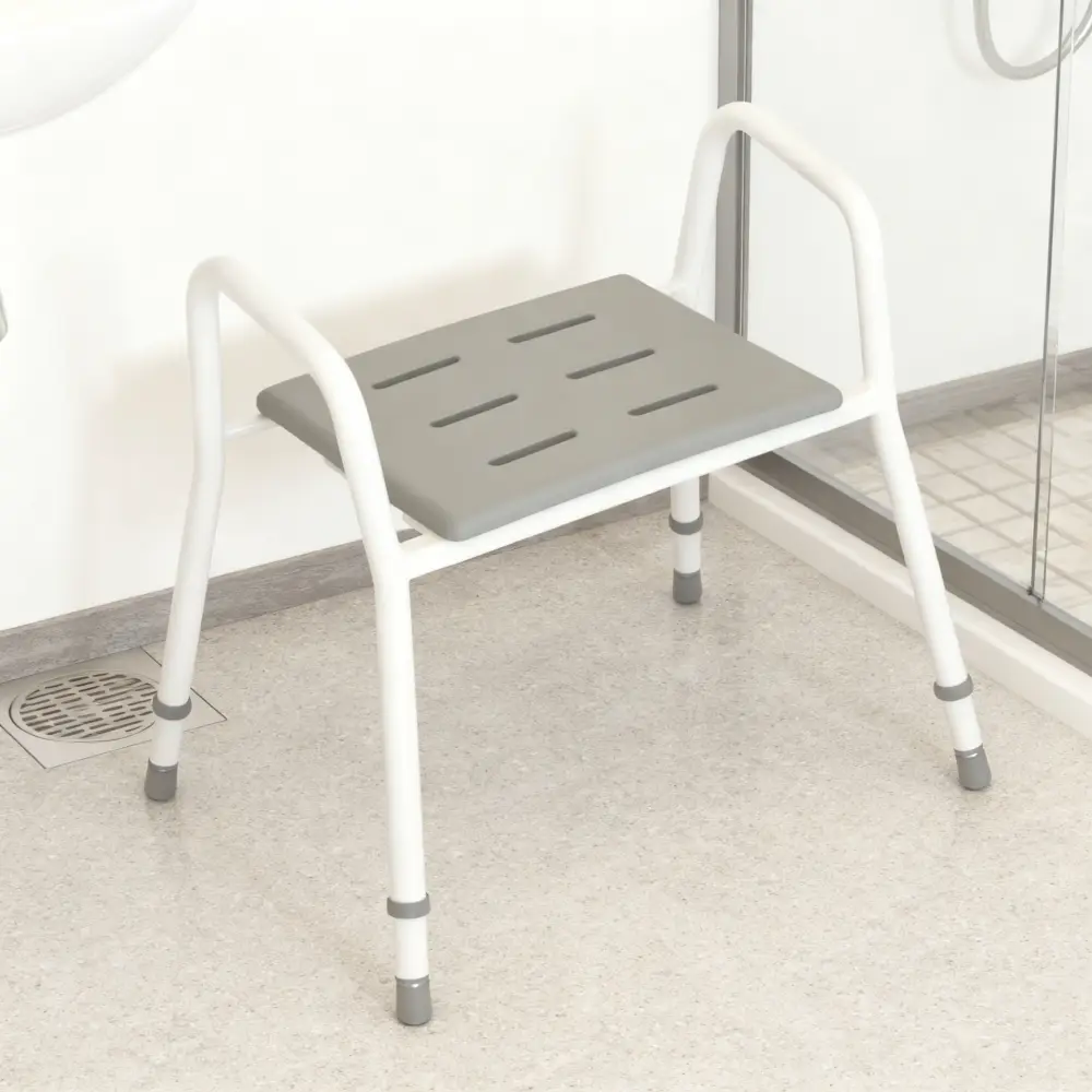 Duschpall i aluminium med PUR-säte