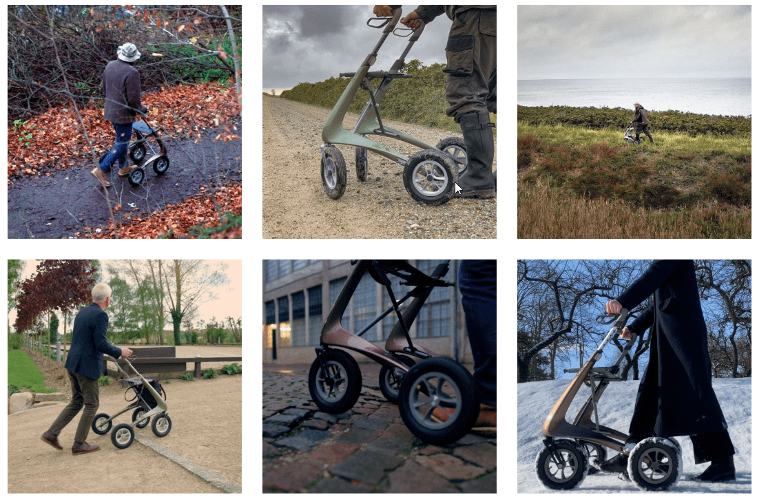 Carbon Overland rollator i terräng