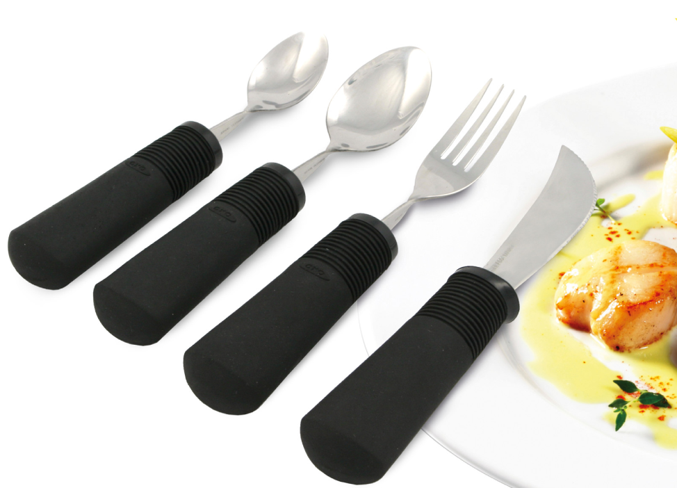 Big-Grip (Good Grips) spisesked med non-slip-handtag – vinkelbar
