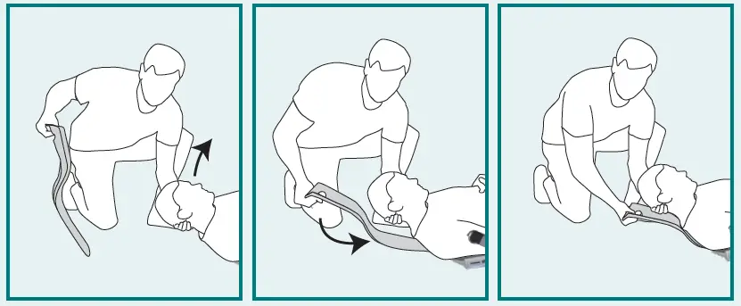 Illustration av användning av huvudstöd till Raizer