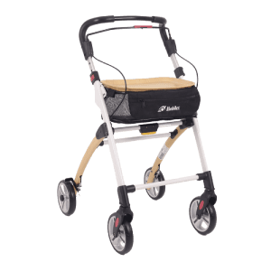 Jaguar Supreme. Indendørs rollator med træ-look. Leveres med bakke og kurv.