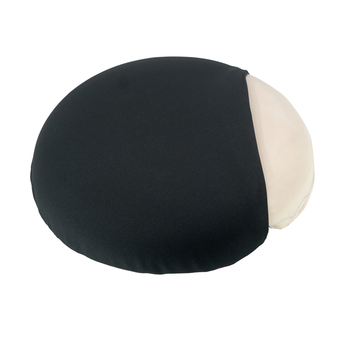 Ringkudde med memory foam och avtagbart svart överdrag